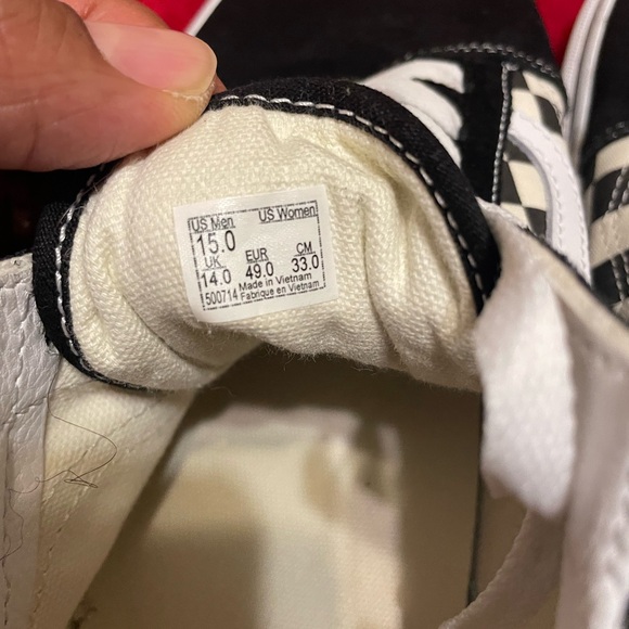 Vans Old Skool Black and White Checkered Shoes size 15 men - Picture 7 of 12